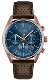 Hugo Boss Champion Blue Dial Brown Leather Strap Watch for Men - 1513817 Authentic Buy Shop Now