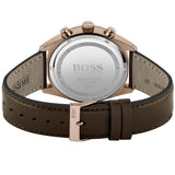 Hugo Boss Champion Blue Dial Brown Leather Strap Watch for Men - 1513817 Authentic Buy Shop Now