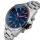 Hugo Boss Globetrotter Blue Dial Silver Steel Strap Watch for Men - 1513823 Authentic Buy Shop Now