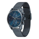 Hugo Boss Skymaster Chronograph Blue Dial Blue Mesh Bracelet Watch for Men - 1513836 Authentic Buy Shop Now