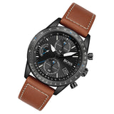 Hugo Boss Pilot Black Dial Brown Leather Strap Watch for Men - 1513851 Authentic Buy Shop Now