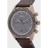Hugo Boss Santiago Chronograph Grey Dial Brown Leather Strap Watch for Men - 1513861 Authentic Buy Shop Now