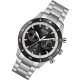 Hugo Boss Santiago Black Dial Silver Steel Strap Watch for Men - 1513862 Authentic Buy Shop Now