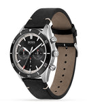 Hugo Boss Chronograph Black Dial Black Leather Strap Watch for Men - 1513864 Authentic Buy Shop Now