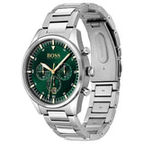 Hugo Boss Pioneer Green Dial Silver Steel Strap Watch for Men - 1513868 Authentic Buy Shop Now