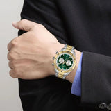 Hugo Boss Santiago Green Dial Two Tone Steel Strap Watch for Men - 1513872 Authentic Buy Shop Now
