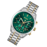 Hugo Boss Champion Chronograph Green Dial Two Tone Steel Strap Watch for Men - 1513878 Authentic Buy Shop Now