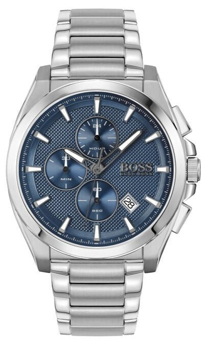 Hugo Boss Grandmaster Blue Dial Silver Steel Strap Watch for Men - 1513884 Authentic Buy Shop Now