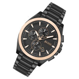 Hugo Boss Grand Prix Black Dial Black Steel Strap Watch for Men - 1513578 Authentic Buy Shop Now