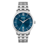 Hugo Boss Governer Blue Dial Silver Steel Strap Watch for Men - 1513487 Authentic Buy Shop Now