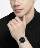 Hugo Boss Officer Black Dial Silver Steel Strap Watch for Men - 1513614 Authentic Buy Shop Now