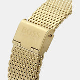 Hugo Boss Admiral Chronograph Black Dial Gold Mesh Bracelet Watch for Men - 1513906 Authentic Buy Shop Now