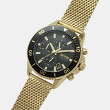 Hugo Boss Admiral Chronograph Black Dial Gold Mesh Bracelet Watch for Men - 1513906 Authentic Buy Shop Now