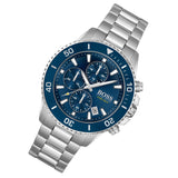 Hugo Boss Admiral Blue Dial Silver Steel Strap Watch for Men - 1513907 Authentic Buy Shop Now