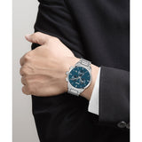 Hugo Boss Dapper Chronograph Blue Dial Silver Steel Strap Watch For Men - 1513927 Authentic Buy Shop Now