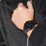 Hugo Boss Dapper Chronograph Black Dial Black Steel Strap Watch For Men - 1513929 Authentic Buy Shop Now