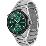 Hugo Boss Globetrotter Green Dial Silver Steel Strap Watch for Men - 1513930 Authentic Buy Shop Now