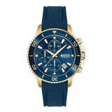 Hugo Boss Admiral Blue Dial Blue Rubber SIlicon Strap Watch for Men - 1513965 Authentic Buy Shop Now