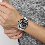 Hugo Boss Energy Chronograph Black Dial Silver Steel Strap Watch For Men - 1513971 Authentic Buy Shop Now