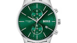Hugo Boss Associate Green Dial Silver Steel Strap Watch for Men - 1513975 Authentic Buy Shop Now
