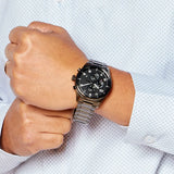 Hugo Boss View Chronograph Grey Dial Grey Steel Strap Watch For Men - 1513991 Authentic Buy Shop Now