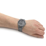 Hugo Boss Steer Chronograph Quartz Grey Dial Grey Steel Strap Watch For Men - 1513996 Authentic Buy Shop Now