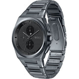 Hugo Boss Steer Chronograph Quartz Grey Dial Grey Steel Strap Watch For Men - 1513996 Authentic Buy Shop Now