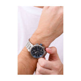 Hugo Boss One Chronograph Blue Dial Silver Steel Strap Watch For Men - 1513999 Authentic Buy Shop Now