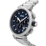 Hugo Boss One Chronograph Blue Dial Silver Steel Strap Watch For Men - 1513999 Authentic Buy Shop Now