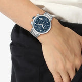 Hugo Boss One Chronograph Blue Dial Silver Steel Strap Watch For Men - 1513999 Authentic Buy Shop Now