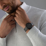 Hugo Boss One Chronograph Black Dial Black Steel Strap Watch For Men - 1514001 Authentic Buy Shop Now