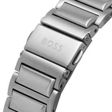 Hugo Boss Trace Chronograph Red Dial Silver Steel Strap Watch For Men - 1514004 Authentic Buy Shop Now