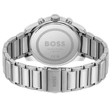 Hugo Boss Trace Chronograph Red Dial Silver Steel Strap Watch For Men - 1514004 Authentic Buy Shop Now