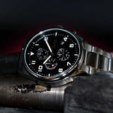 Hugo Boss View Chronograph Black Dial Silver Steel Strap Watch For Men - 1514008 Authentic Buy Shop Now