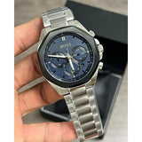 Hugo Boss Cloud Chronograph Blue Dial Silver Steel Strap Watch For Men - 1514015 Authentic Buy Shop Now