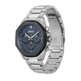 Hugo Boss Cloud Chronograph Blue Dial Silver Steel Strap Watch For Men - 1514015 Authentic Buy Shop Now