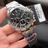 Hugo Boss Troper Chronograph Blue Dial Silver Steel Strap Watch For Men - 1514057 Authentic Buy Shop Now