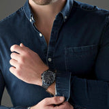 Hugo Boss Troper Chronograph Grey Dial Grey Steel Strap Watch For Men - 1514058 Authentic Buy Shop Now