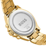 Hugo Boss Troper Chronograph Green Dial Gold Steel Strap Watch For Men - 1514059 Authentic Buy Shop Now