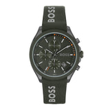 Hugo Boss Velocity Chronograph Green Dial Green Rubber Strap Watch For Men - 1514060 Authentic Buy Shop Now