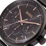 Hugo Boss Gregor Chronograph Black Dial Black Mesh Bracelet Watch For Men - 1514065 Authentic Buy Shop Now