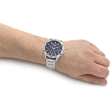 Hugo Boss Troper Chronograph Blue Dial Silver Steel Strap Watch For Men - 1514069 Authentic Buy Shop Now