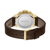 Hugo Boss Troper Chronograph Black Dial Brown Leather Strap Watch For Men - 1514100 Authentic Buy Shop Now