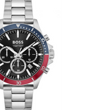 Hugo Boss Troper Chronograph Black Dial Silver Steel Strap Watch For Men - 1514108 Authentic Buy Shop Now