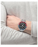 Hugo Boss Troper Chronograph Black Dial Silver Steel Strap Watch For Men - 1514108 Authentic Buy Shop Now