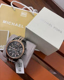 Michael Kors Lexington Chronograph Black Dial Two Tone Steel Strap Watch for Men - MK8561 Authentic Buy Shop Now