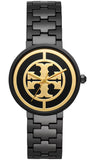 Tory Burch Reva Black Dial Black Steel Strap Watch for Women - TBW4036 Authentic Buy Shop Now