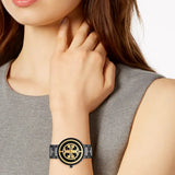 Tory Burch Reva Black Dial Black Steel Strap Watch for Women - TBW4036 Authentic Buy Shop Now