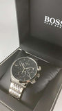 Hugo Boss Associate Black Dial Silver Steel Strap Watch for Men - 1513267 Authentic Buy Shop Now