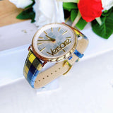 Versace V-Circle The Clans Edition Silver Dial Multicolor Leather Strap Watch for Women - VE8100118 Authentic Buy Shop Now